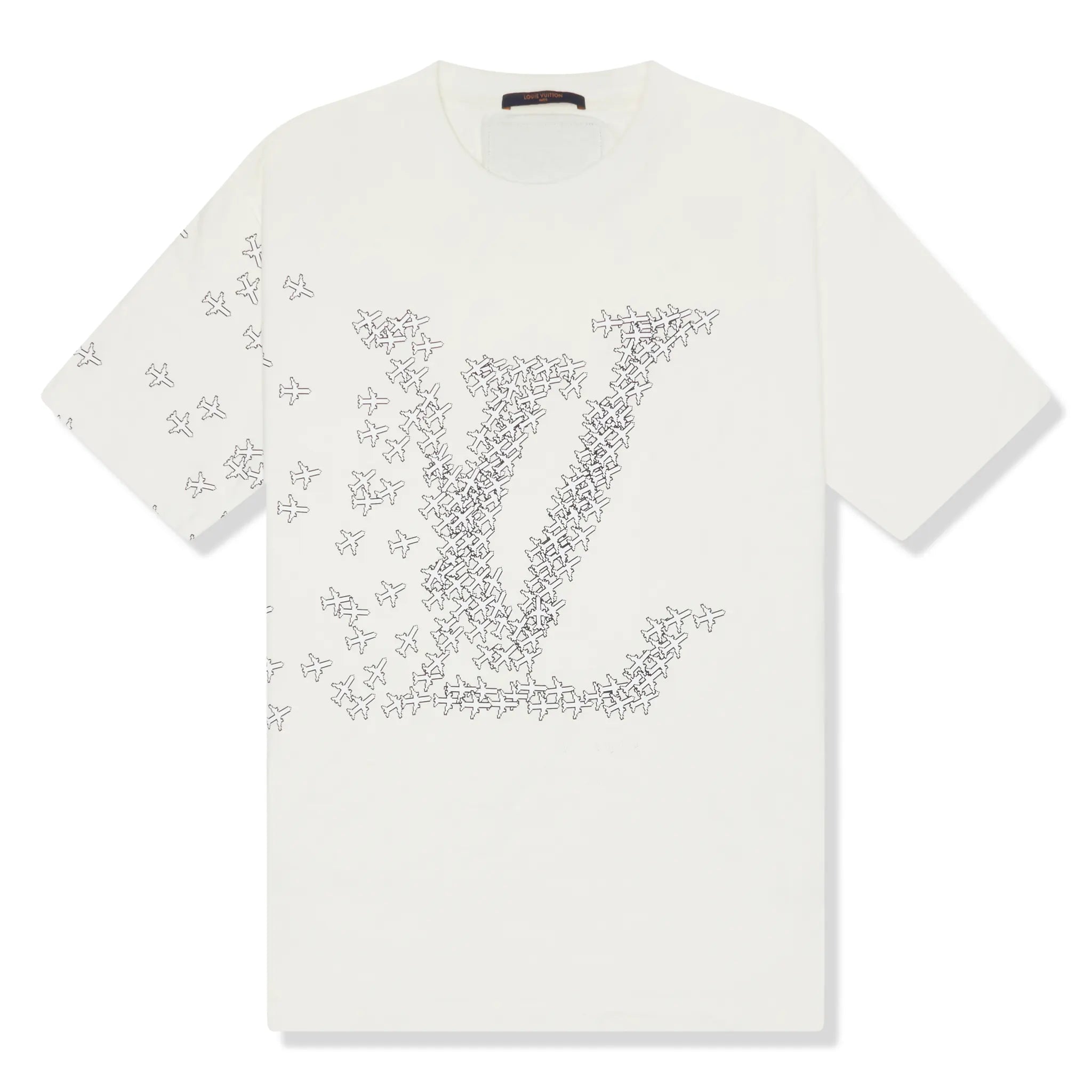 Front View of Preloved - Louis Vuitton 2054 Planes White T Shirt